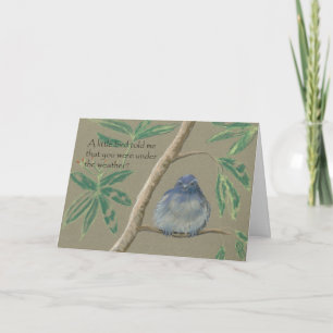 Tarjeta Un pequeño pájaro me dijo que, consiga bien pronto