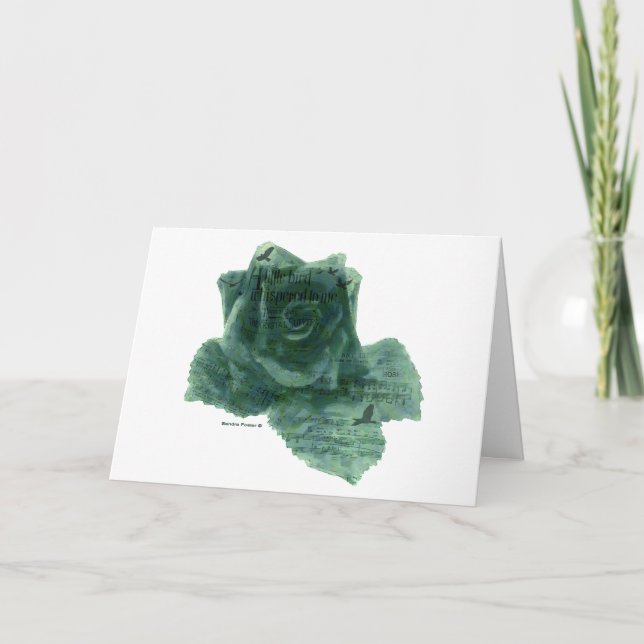 Tarjeta Un Pequeño Pájaro Me Dijo Rosa (Anverso)