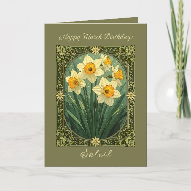 Tarjeta Un pequeño ramo de narcisos (Anverso)