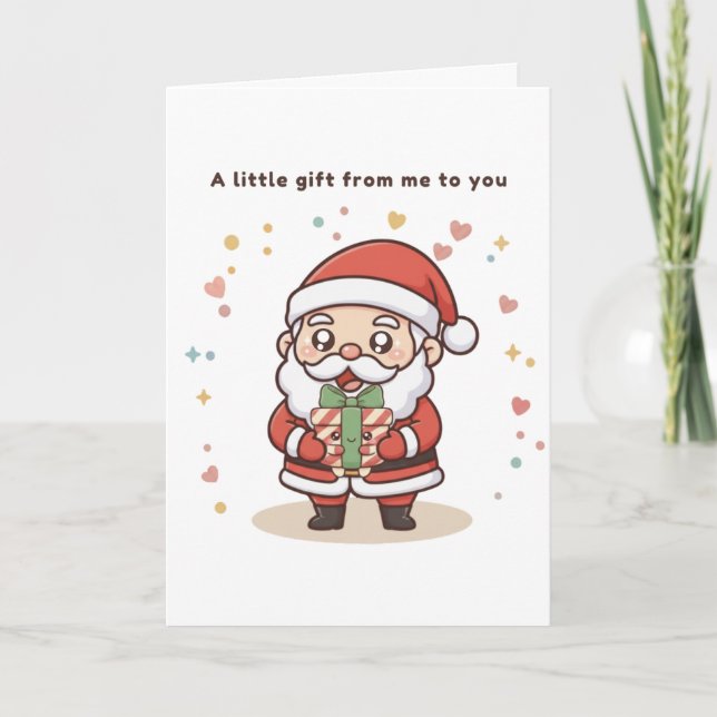 Tarjeta Un pequeño regalo mío para Puchi Dōshi Santa Card (Anverso)
