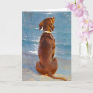 Tarjeta Un perro marrón sentado de P.S. Kroyer