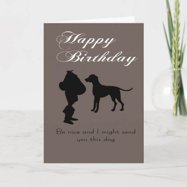 Tarjeta Un perro para tu cumpleaños, si es agradable (Anverso)