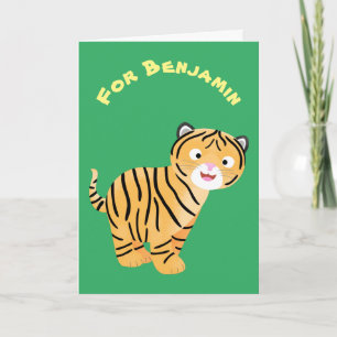 Tarjeta Un personalizado feliz del cachorro de tigre