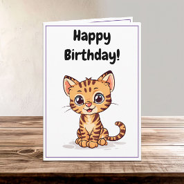 Tarjeta Un Personalizado feliz lindo Gato Gato Gato Gatito