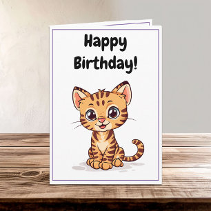 Tarjeta Un Personalizado feliz lindo Gato Gato Gato Gatito