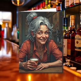 Tarjeta Un poco de humor de cumpleaños para la mujer que b