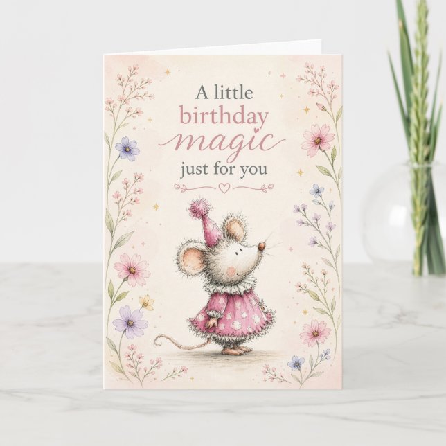 Tarjeta Un poco de magia de cumpleaños para ti (Anverso)