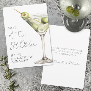 Tarjeta Un Poco Más Viejo Martini Feliz Cumpleaños
