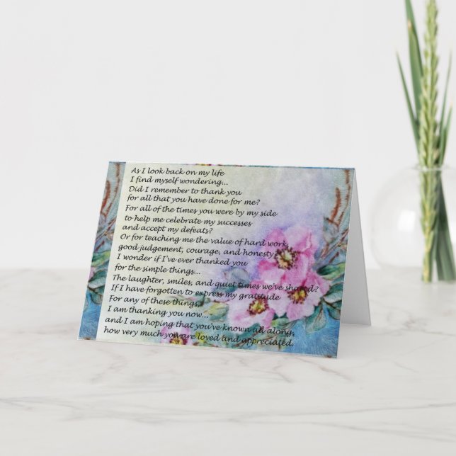 Tarjeta Un poema del día de madre (Anverso)