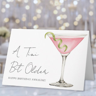 Tarjeta Un poquito más viejo Martini Feliz Cumpleaños