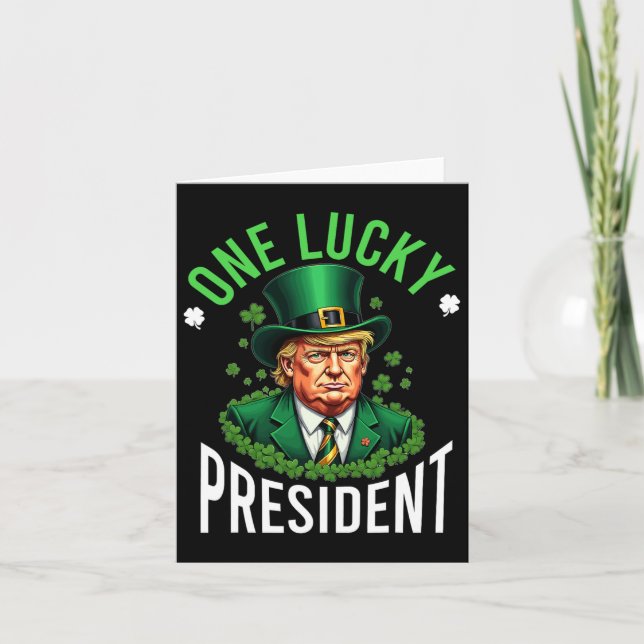 Tarjeta Un presidente afortunado, Donald Trump, curioso pa (Anverso)
