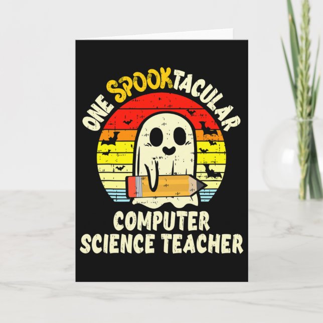 Tarjeta Un profesor de informática espeluznante de Hallowe (Anverso)