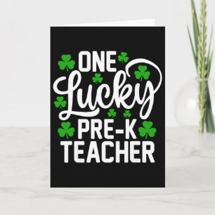Tarjeta Un profesor de pre-k afortunado divertido día de S