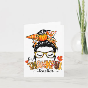 Tarjeta Un profesor gracioso y desordenado se cae Thanksgi