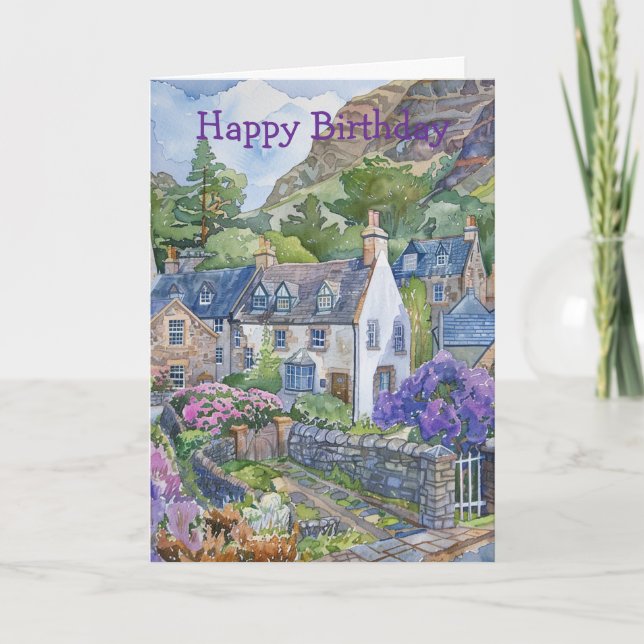 Tarjeta Un pueblo escocés tranquilo (Anverso)