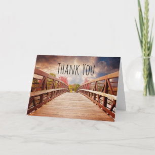 Tarjeta Un puente rústico de madera en el país gracias