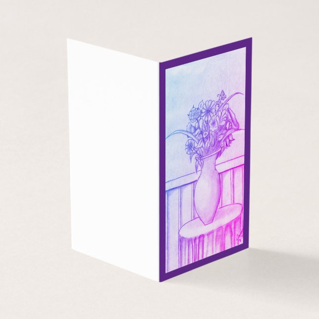 Tarjeta Un regalo de flores - puple (Exterior)