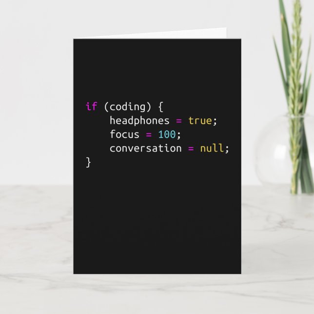 Tarjeta Un regalo gracioso para el programador | Auricular (Anverso)