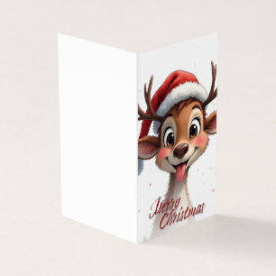 Tarjeta Un reno lindo deseando Feliz Navidad