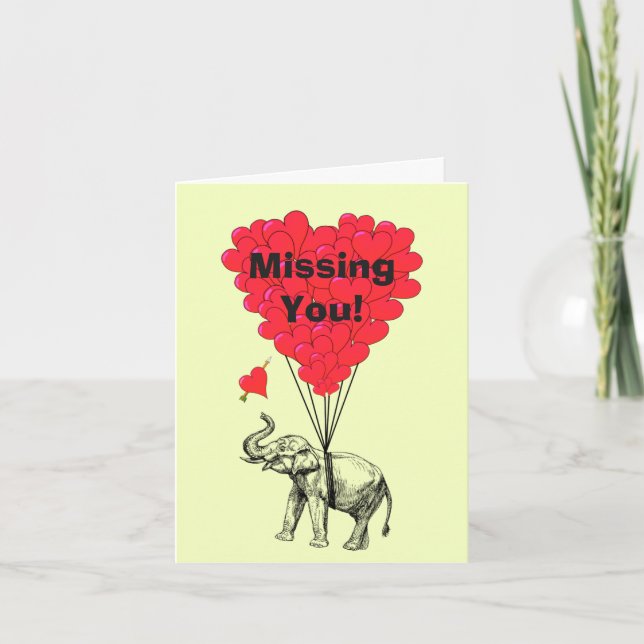Tarjeta Un romántico gracioso que te echa de menos (Anverso)