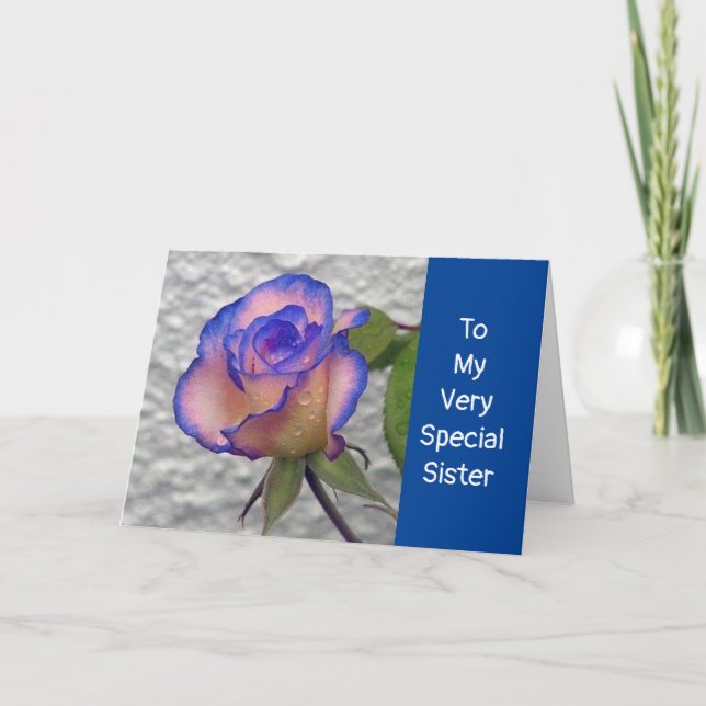 TARJETA **UN ROSA ESPECIAL** SOLO PARA MI **SISTA** (Anverso)