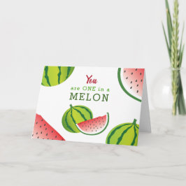 Tarjeta Un saludo de cumpleaños de uno en un Melón