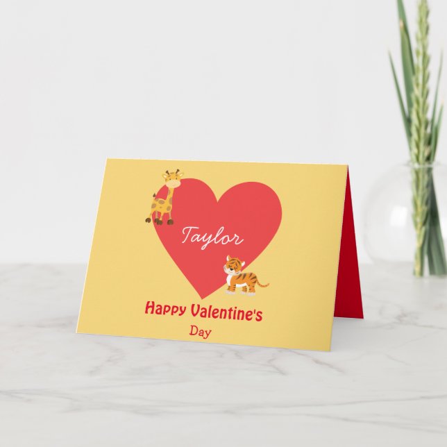 Tarjeta Un saludo El día de San Valentín para un niño (Anverso)