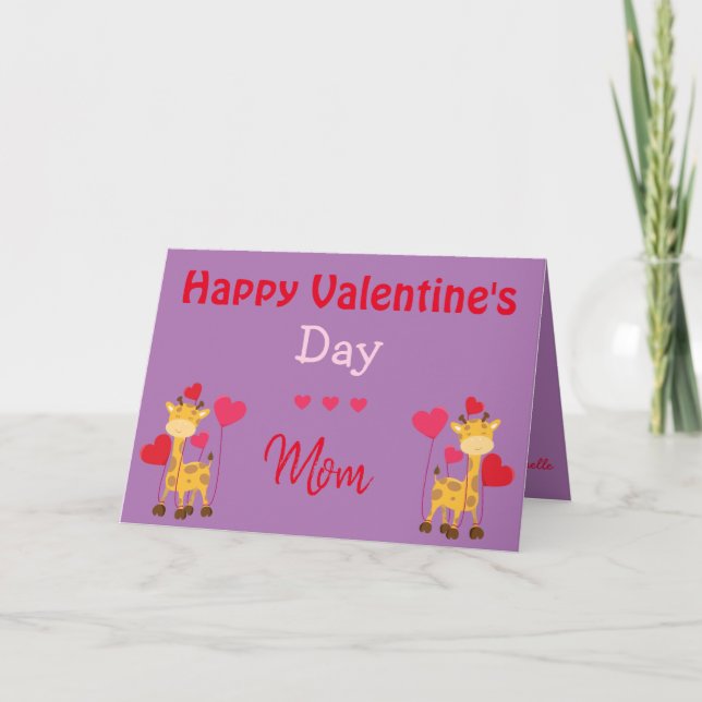 Tarjeta Un San Valentín de Safari para mamá (Anverso)