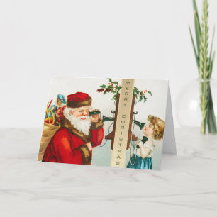 Tarjeta Un Santa Claus Navideño Feliz por Ellen Clapsaddle