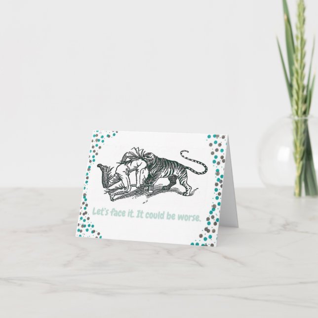 Tarjeta Un sarcástico gracioso empeora si lo come un tigre (Anverso)
