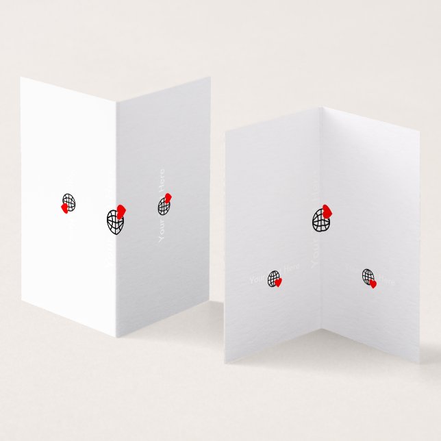Tarjeta Un símbolo de corazón rojo creado con líneas suave (Interior y exterior)