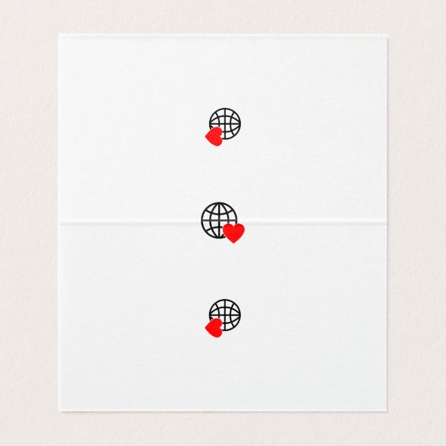 Tarjeta Un símbolo de corazón rojo creado con líneas suave (Interior desplegado)
