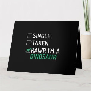 Tarjeta Un solo Rawr me toma un dinosaurio Fossils Dino