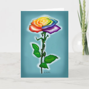 Tarjeta Un solo Rosa arcoiris