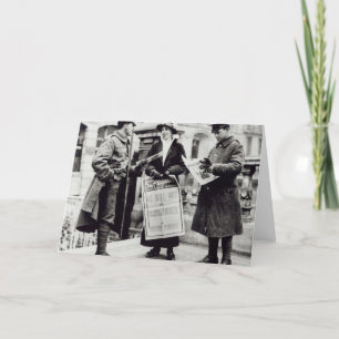 Tarjeta Un Suffragette que vende los periódicos a dos