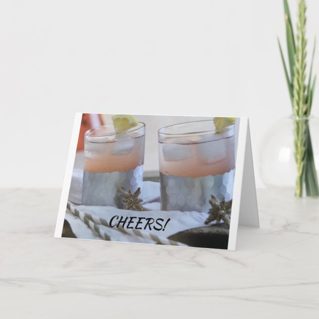 TARJETA *UN TOAST ESTA TEMPORADA DE VACACIONES* ALARGADOS! (Anverso)