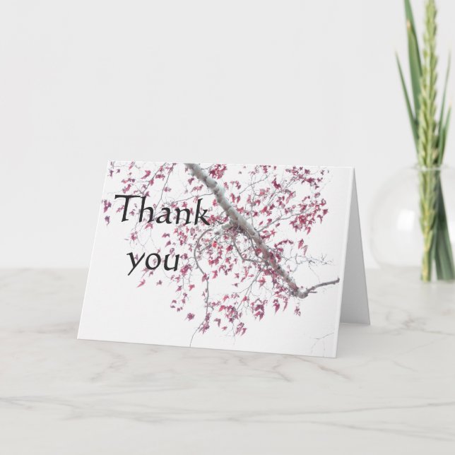 Tarjeta Un toque de hojas rosas (Anverso)