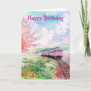 Tarjeta Un tren en primavera