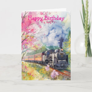 Tarjeta Un tren en primavera