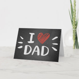 Tarjeta Un tributo en pizarra: Me ❤️ Papá