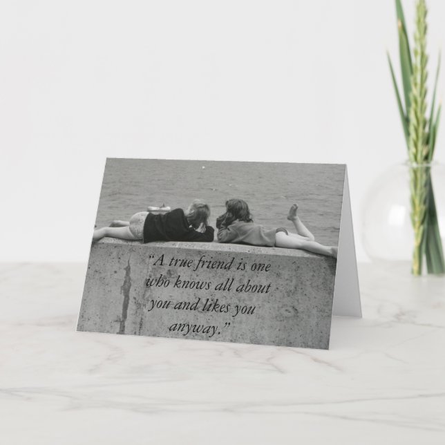 Tarjeta Un verdadero amigo (Anverso)