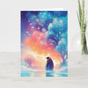 Tarjeta Un Viaje Encantado de un Pingüino