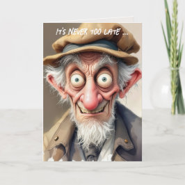 Tarjeta Un viejo loco por tener un cumpleaños mayor