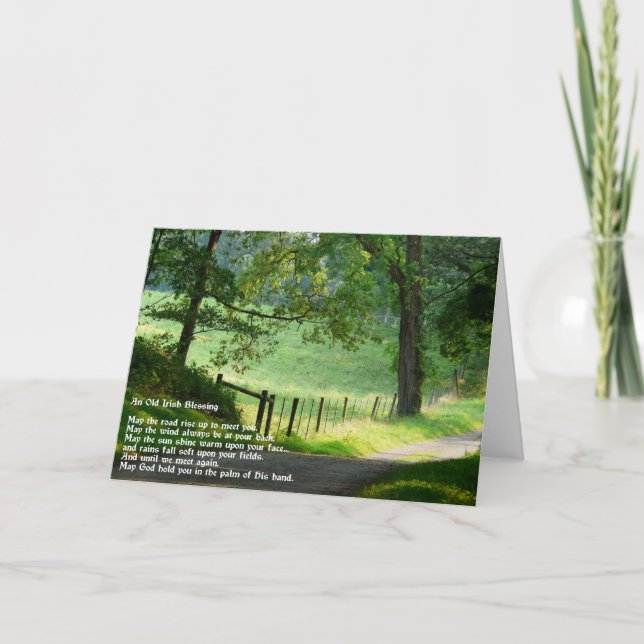 Tarjeta Un viejo paisaje irlandés bendecido.-verde (Anverso)