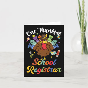 Tarjeta Una agradecida registradora escolar pavo feliz día