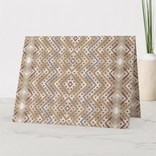 Tarjeta Una alfombra marrón con una característica simétri (Anverso)