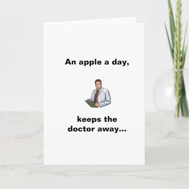 Tarjeta Una Apple al día, mantiene al Dr. lejos (Anverso)