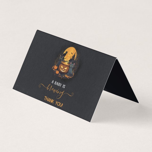 Tarjeta Una Bebé Está Brew Cute Fiesta de Bebé de Hallowee (Anverso)