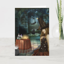 Tarjeta Una bella bruja de Halloween de la vida