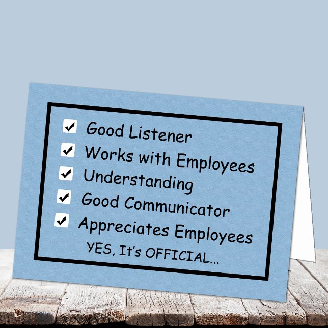 Tarjeta Una buena carta de día para el jefe (Subido por el creador)